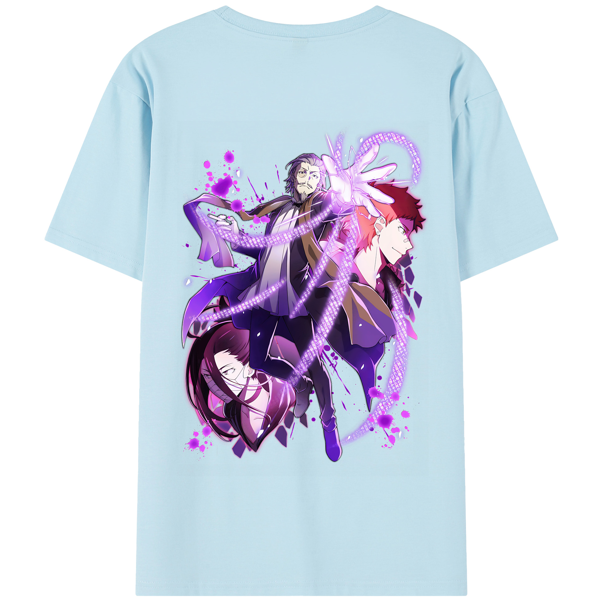 （画像用） 文豪ストレイドッグス Bungo Stray Dogs 綿100％半袖Tシャツ（背面プリント）